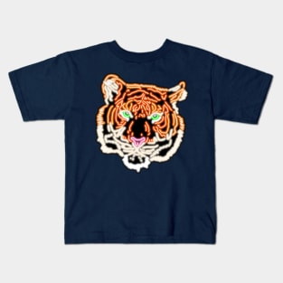Neon Tiger Bar Sign Kids T-Shirt